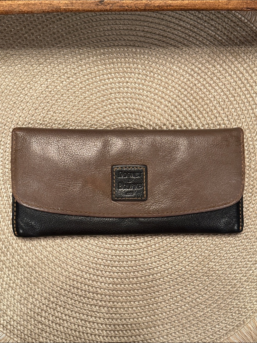 Dooney & Bourke Brown and Black Leather Continental Wallet